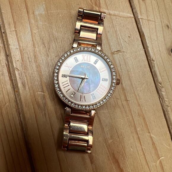 Relic By Fossil Rose Gold MOP Stone Watch N - Picture 1 of 6